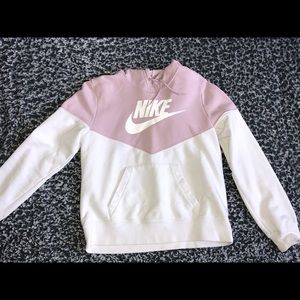 Pink/white nike hoodie